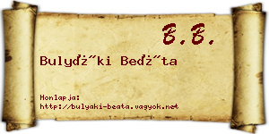 Bulyáki Beáta névjegykártya