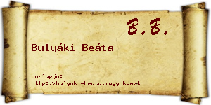Bulyáki Beáta névjegykártya